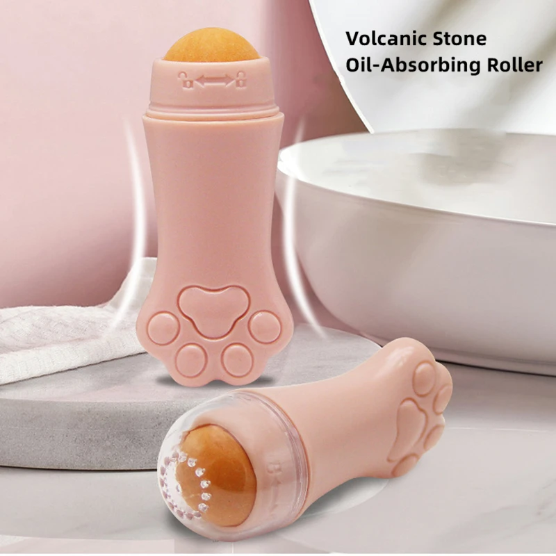 

Cute Cat Claw Volcanic Stone Oil Absorbing Rolling Stone Cleans Facial Oil Sweat Keep Face Clean Makeup Remover Cosmetic Tools