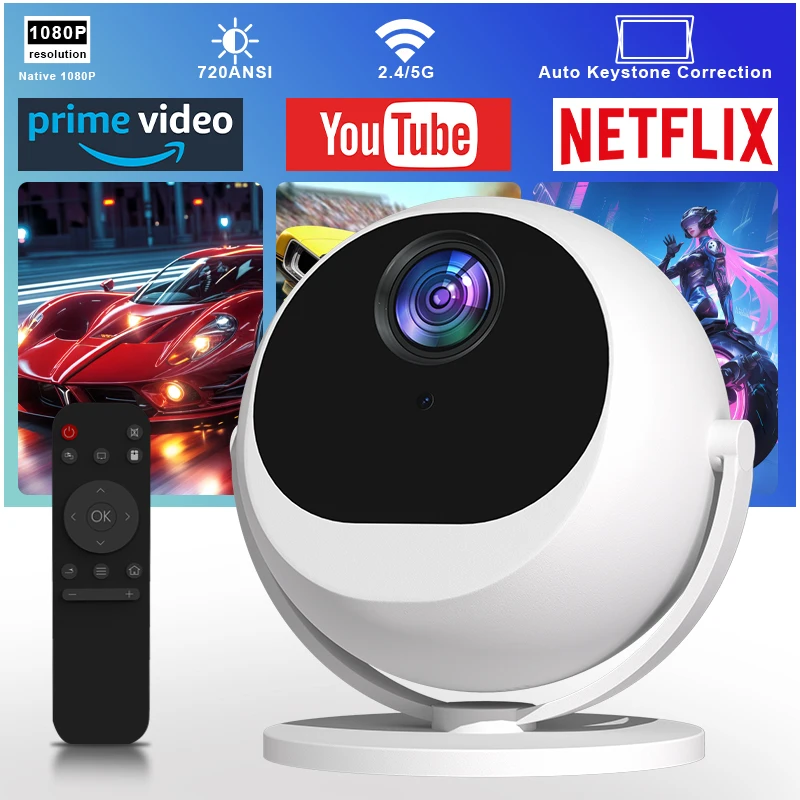 Portable Smart Mini Projector with 4K Support