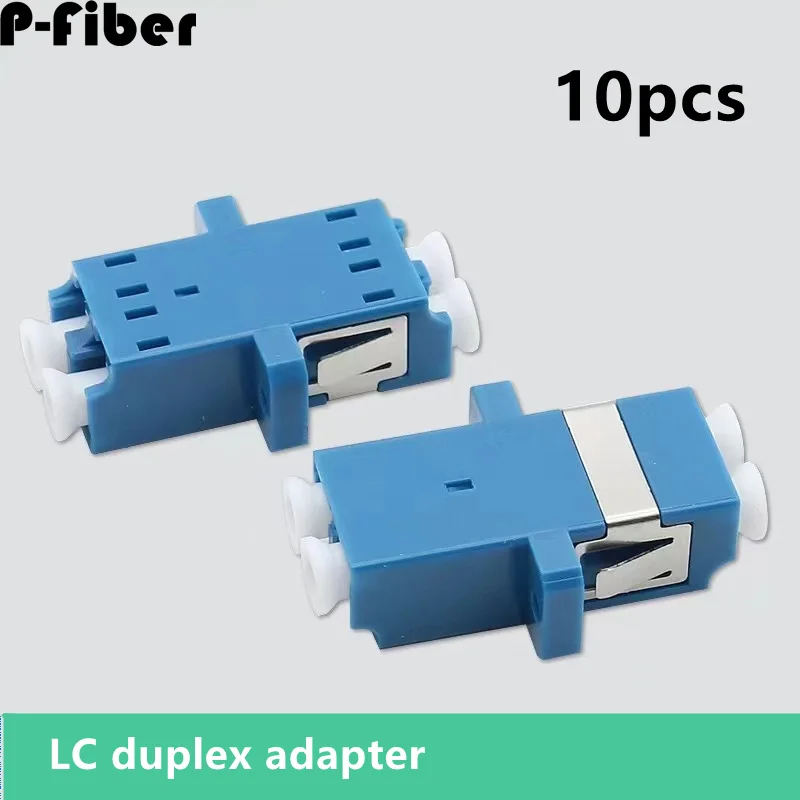 

LC adapter 10pcs singlemode blue duplex optical fiber connector LC/UPC APC ftth fiber optic coupler P-FIBER high quality