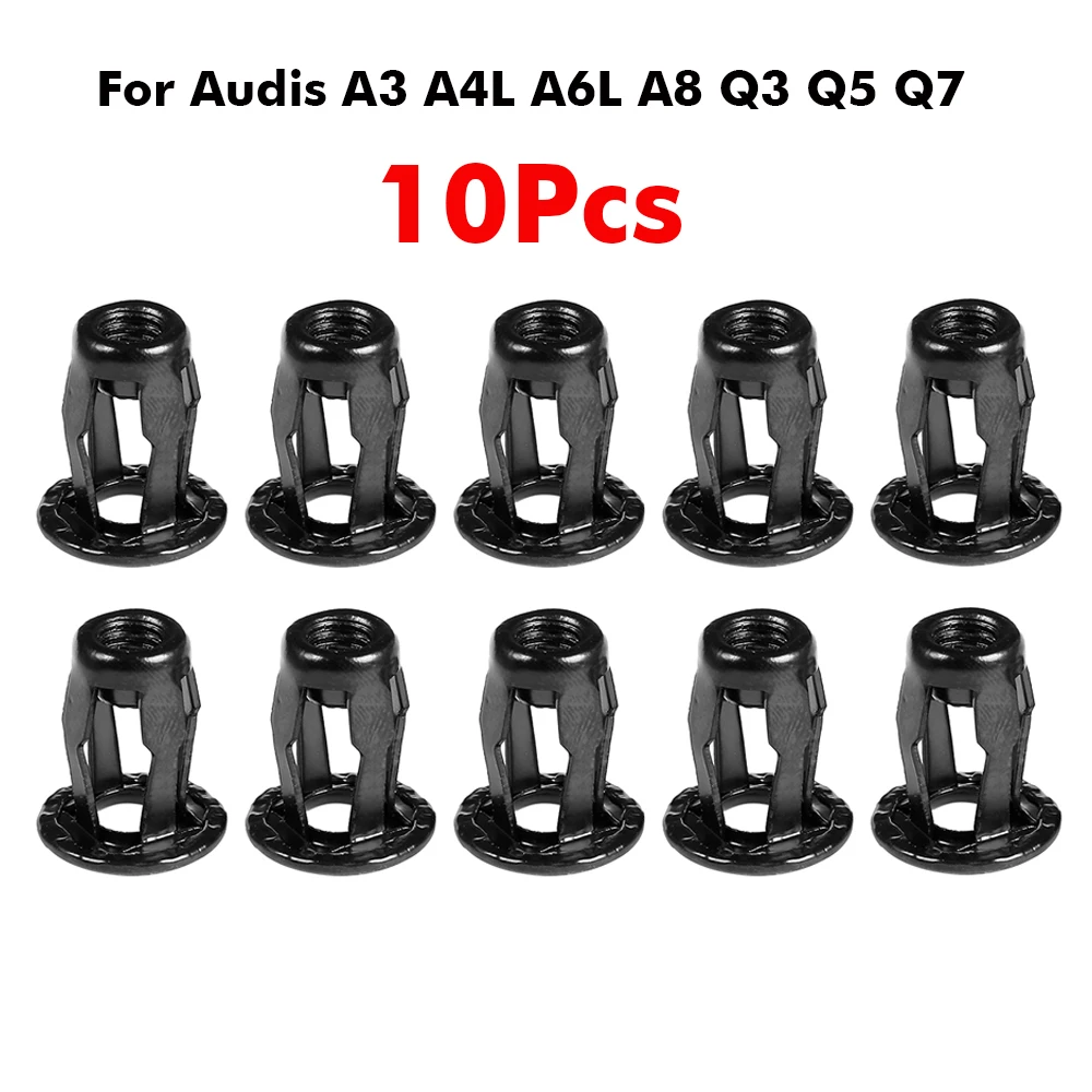 

10pcs Car Metal Screw Base Clamp Trunk Nuts Front Rear License Plate Fastener Clips For Audis A3 A4L A6L A8 Q3 Q5 Q7