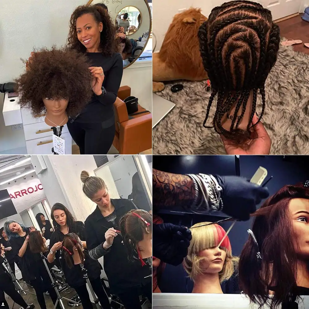 African Curly Hair Mannequin Head 100% Human Hair Curly Hair Hairdresser Hair Styling Hairdresser Practice Styling image 6