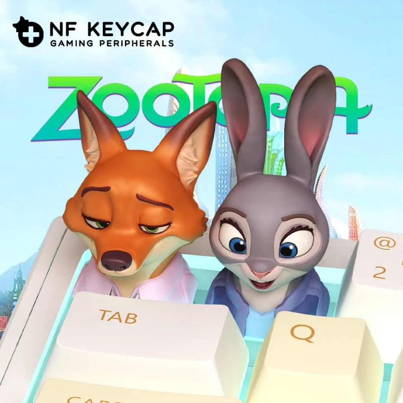 

Disney Zootopia 2 Anime Peripheral Keycaps Judith Laverne Hopps Nick Wilde Rabbit Officer Cartoon Personalized Keycap Toy