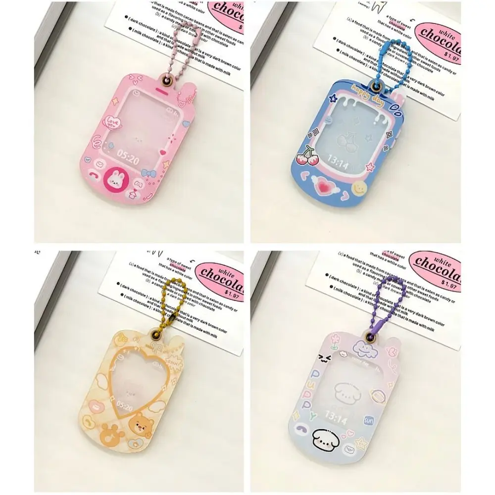 PVC Kpop Photocard Holder Mini Phone Cartoon Idol Card Display Protector Creative Unique Access Card Protective Case Friends