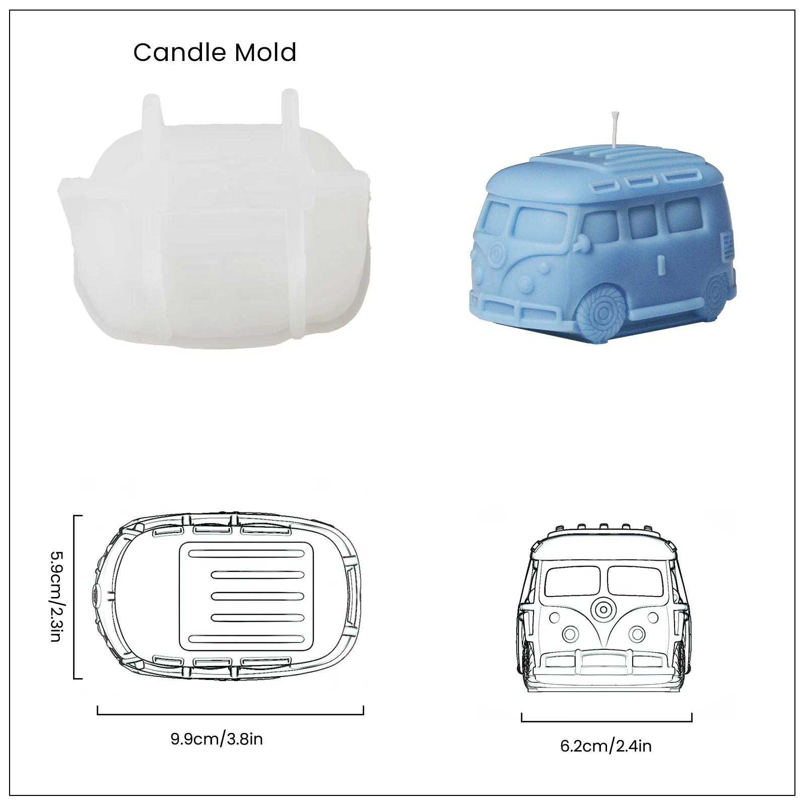 Kombi Camper Silicone Candle Mold DIY Epoxy Resin Crafts Gypsum Aromatherapy Pouring Mold Home Decoration Gift