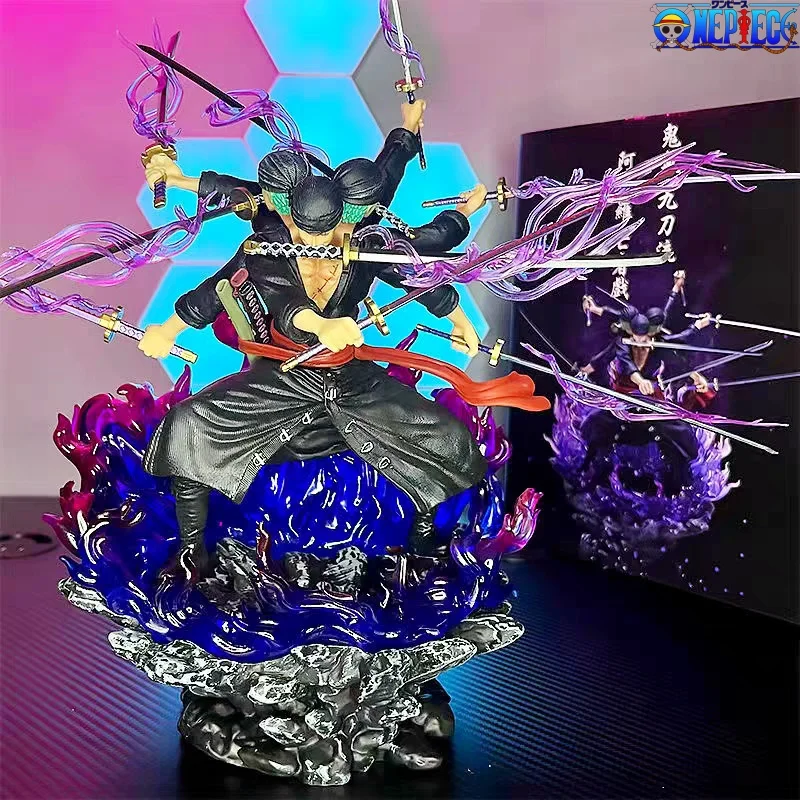 

40cm Anime One Piece Zoro Figure Wano Onigashima 9 Swords Style Action Figurine PVC Statue Model Collectible Decoration Toy Gift