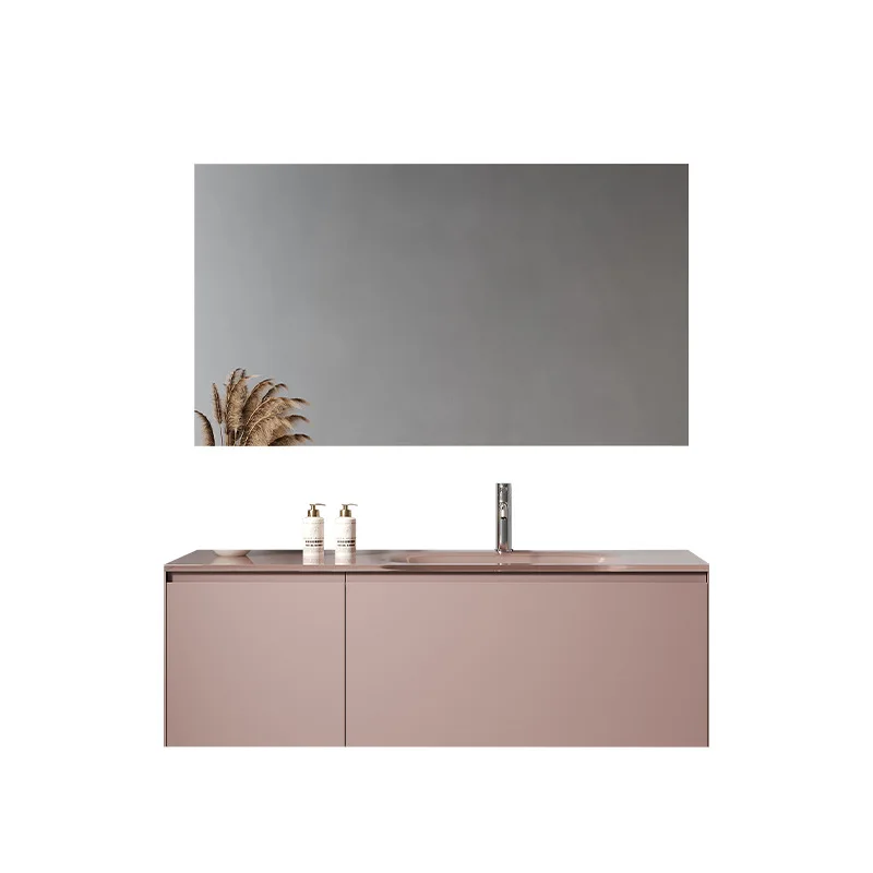 Bathroom Cabinet Tempered Glass Integrated Basin Toilet Wash Sink Washbasin Integrated Cabinet