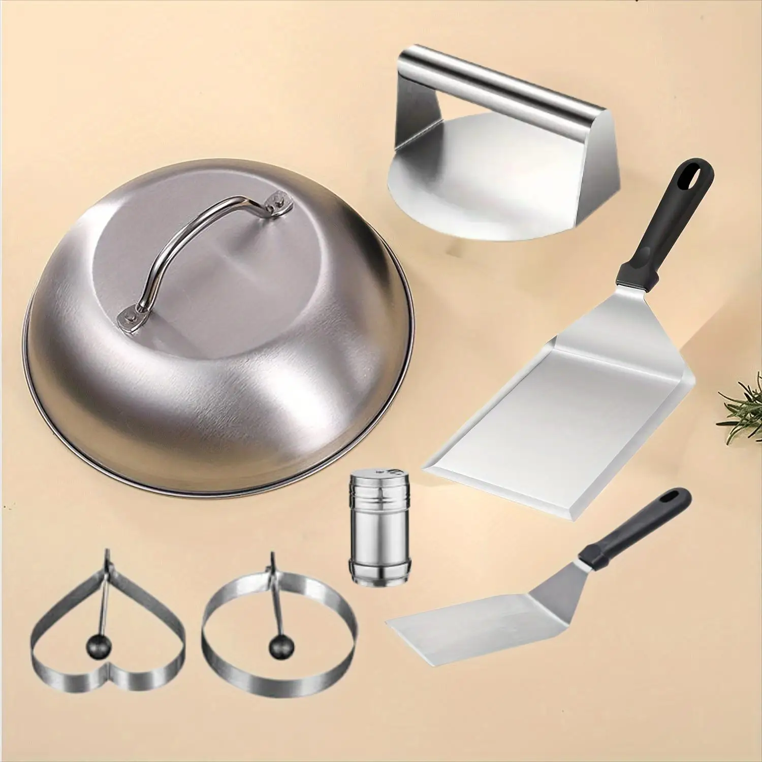 7-piece ultimate barbecue tool set - high-quality stainless steel utensils - perfect for camping and outdoor cooking