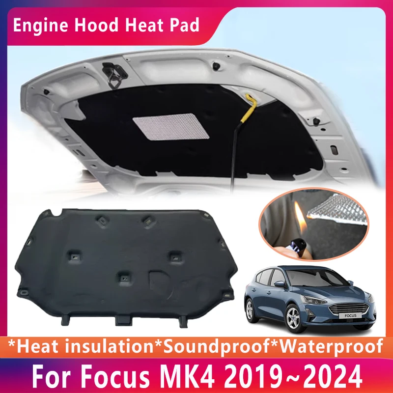 

Heat Insulation Mat Soundproof Cotton For Ford Focus MK4 C519 SA ST 2019~2024 Front Hood Engine Sound Pad Car Accessories 2023