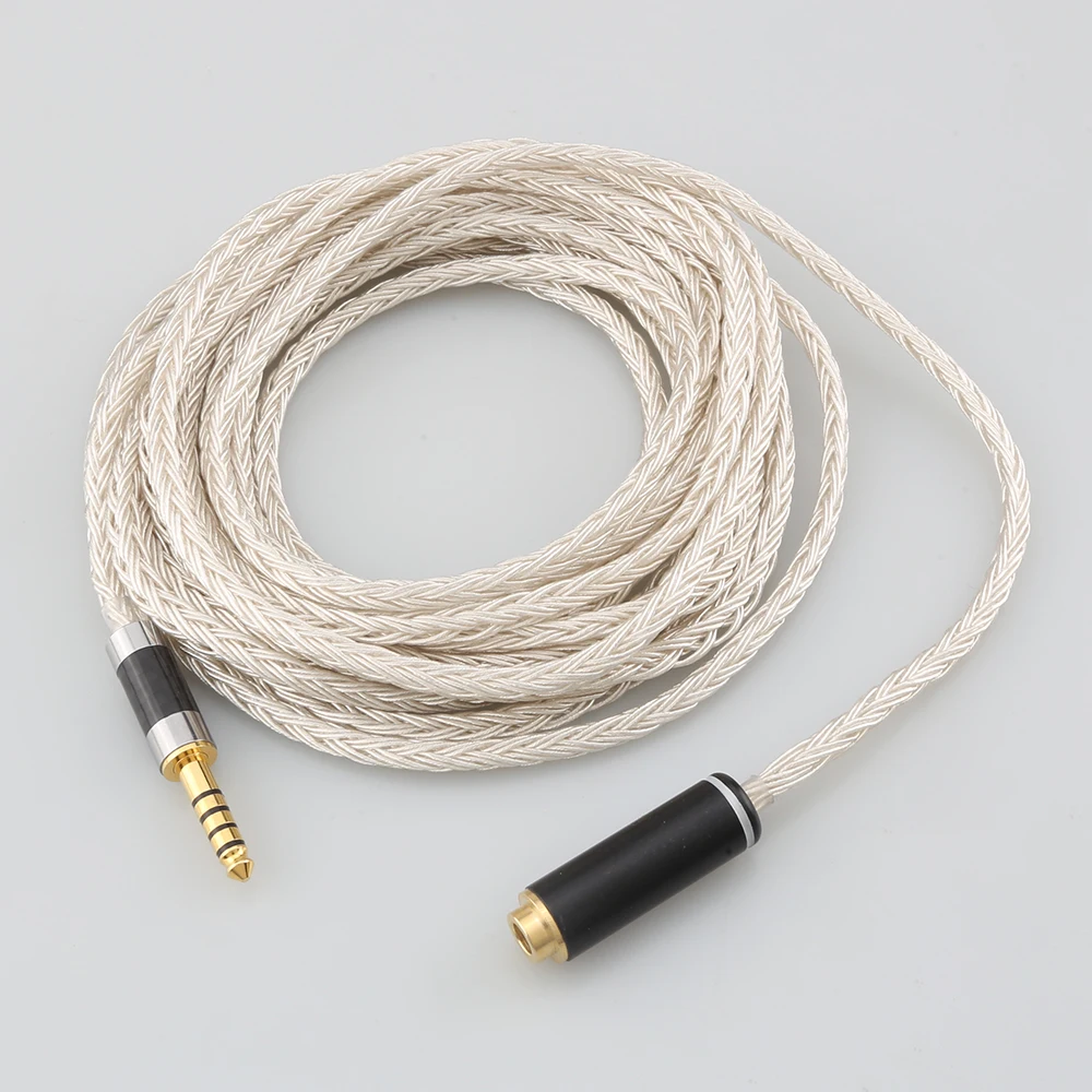 Hohe Quality16 Core OCC Silber Überzogene Kopfhörer Kopfhörer Verlängerung Kabel Für xlr 2,5mm 3,5mm 6,5mm 4,4mm männlichen zu 4,4mm weibliche