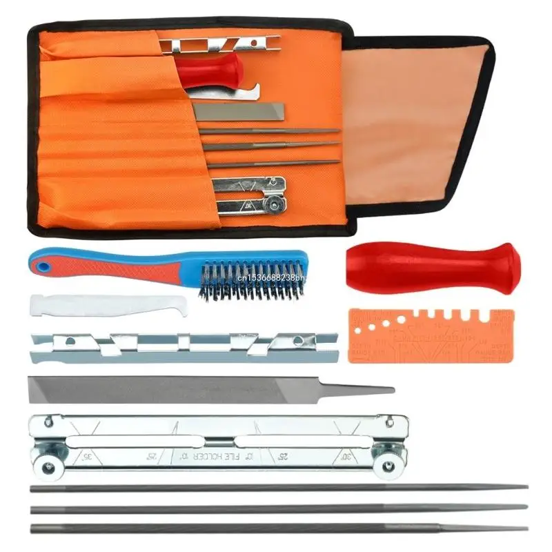 Saw Chain File Set 4.0/4.8/5.5mm Sharpening Set Saw Chain File Set File Set File Kit for Sharpening Round Files