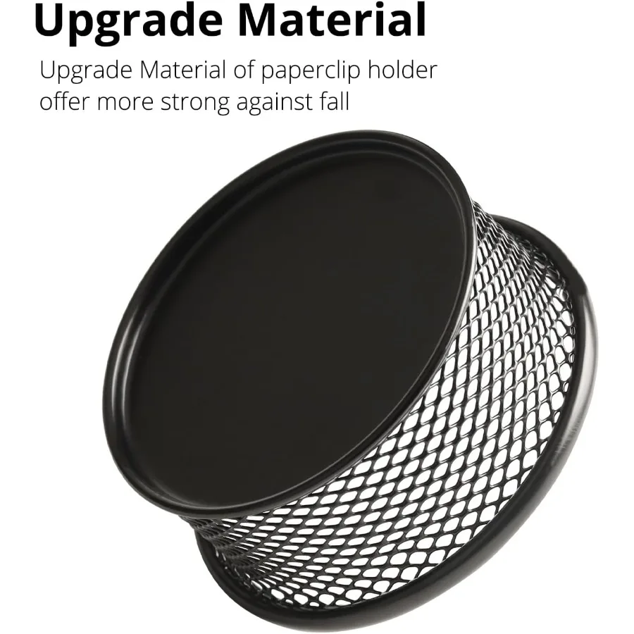 Soporte de Clip de papel para escritorio, soporte de Clip de papel de malla para carpeta de escritorio, cuencos de malla de alambre, dispensador de Clip de papel, organizar