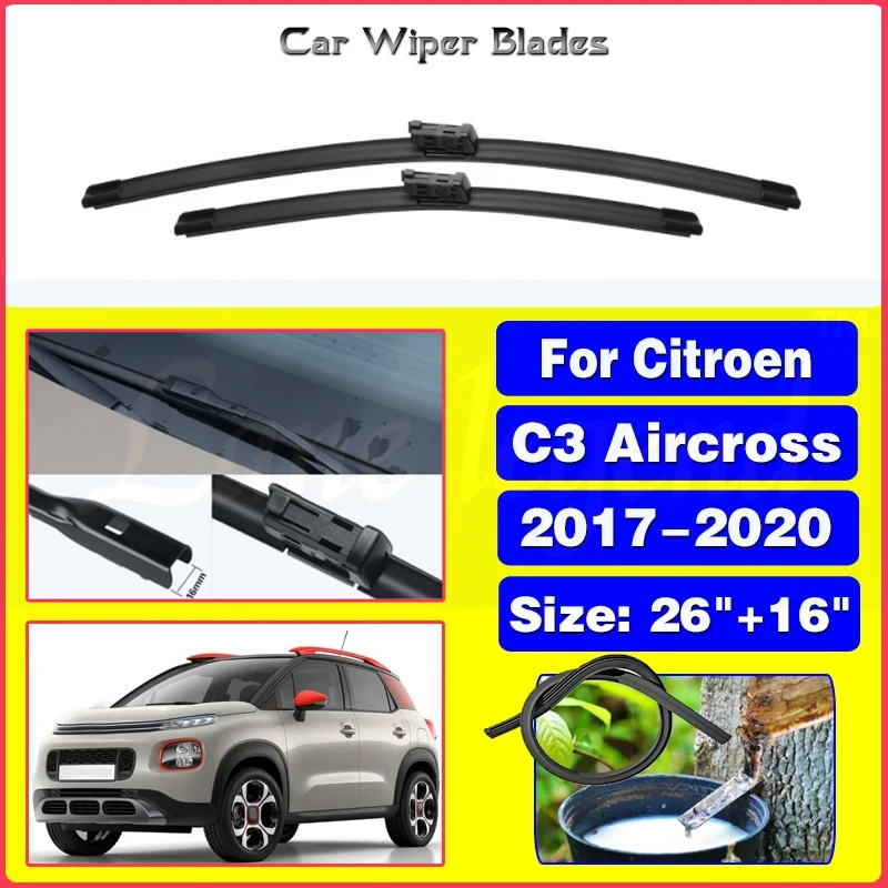 Wiper Front Wiper Blades For Citroen C3 Aircross 2017 2018 2019 2020 Windshield Windscreen Front Window 26