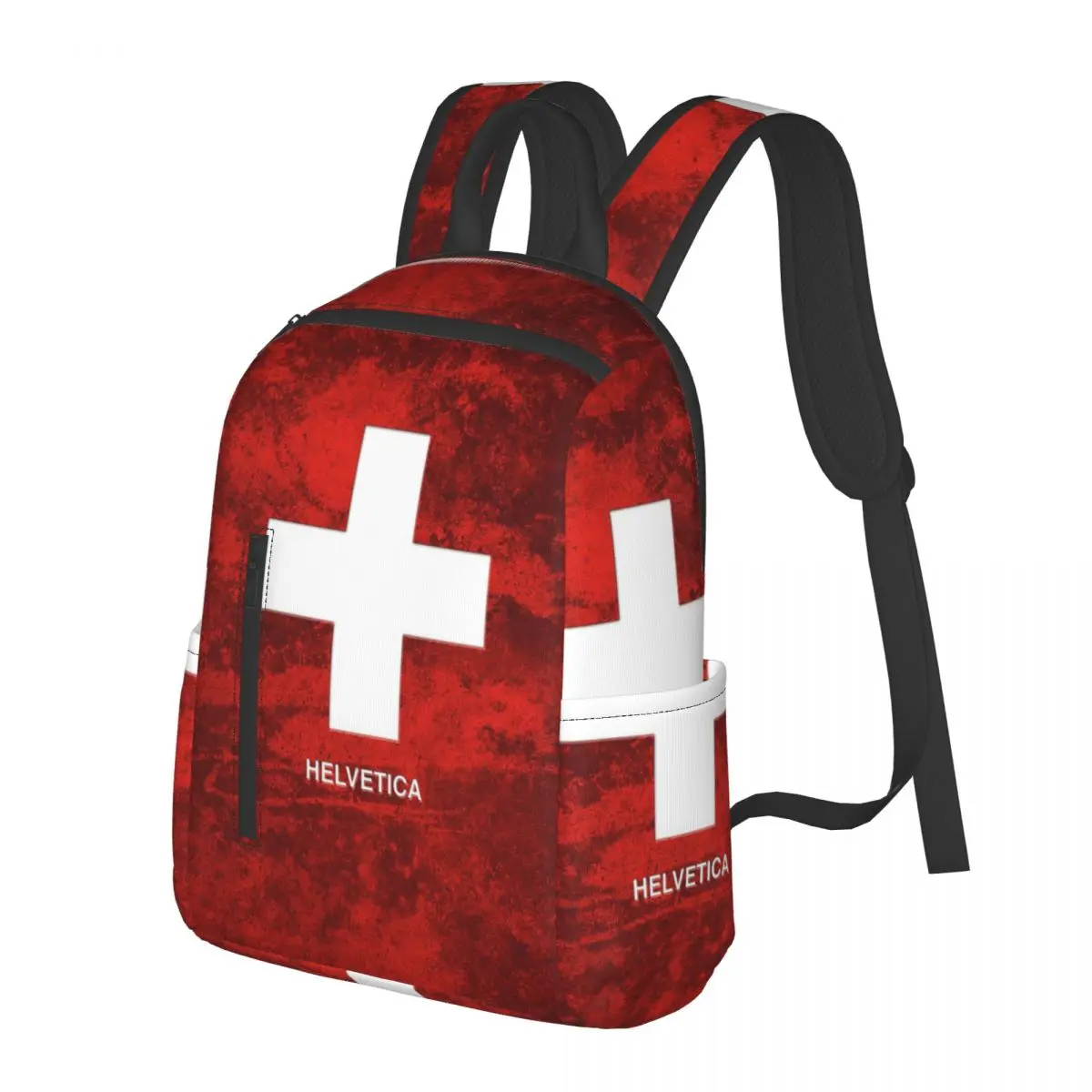 Swiss Switzerland Flag  Student Backpack School Bag Hiking Travel Daypack for Men Women Bookbag Shoulder Bags