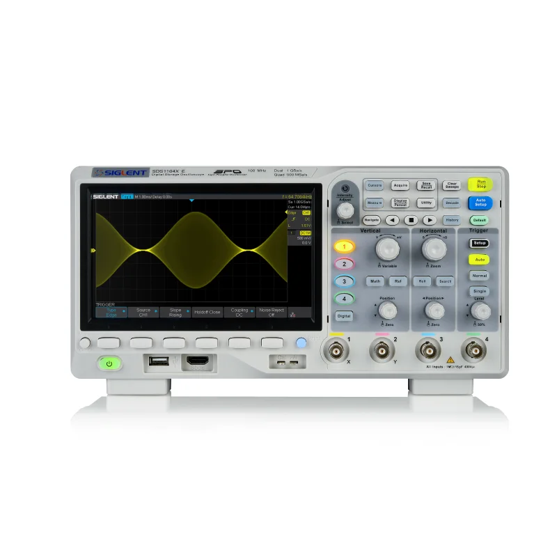 Siglent  2 Channels SDS1104X-E 100Mhz 200Mhz Digital Oscilloscope 4 Channels Standard Decoder Super Phosphor Oscilloscope  GreyA