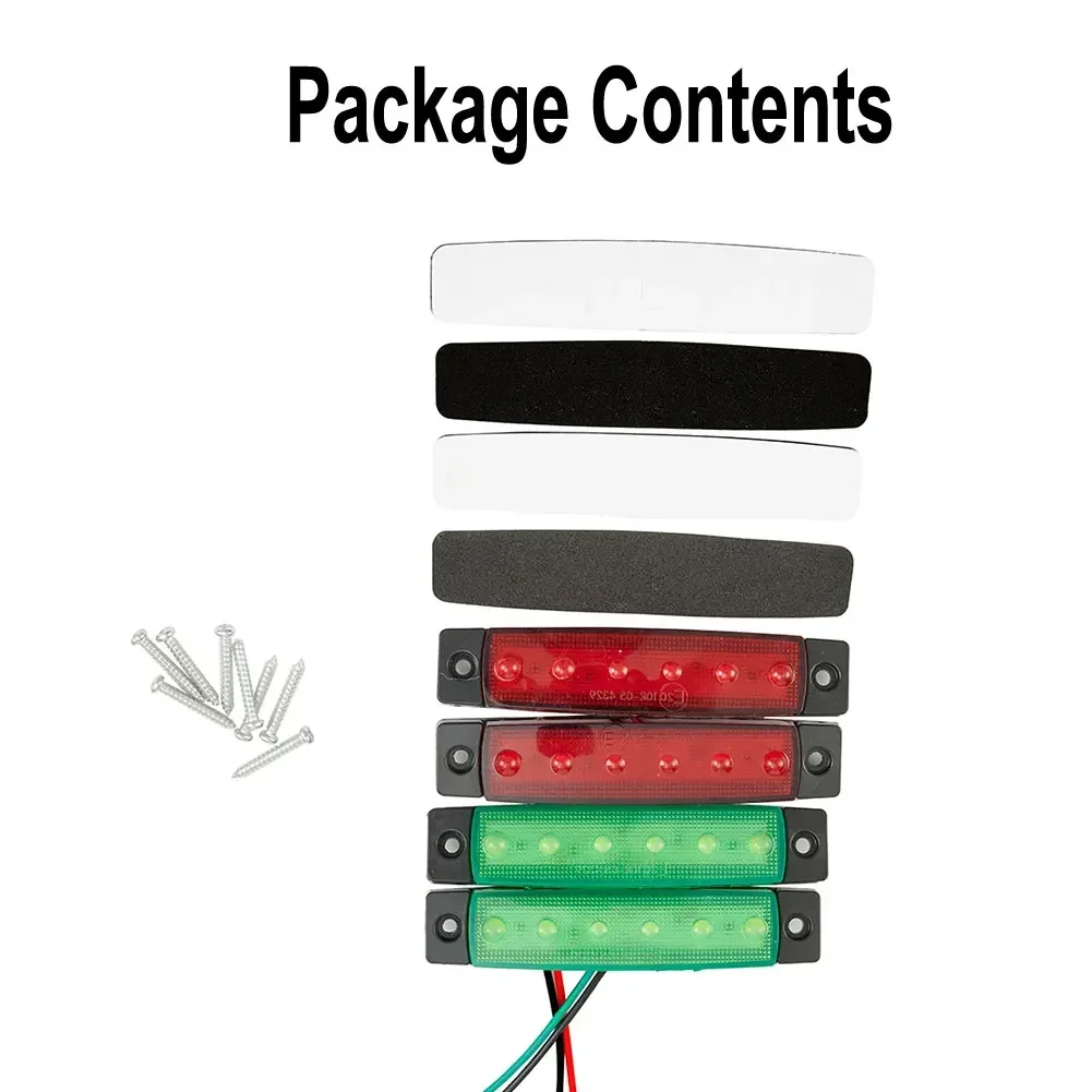 4Pcs Red Green Boat Navigation LED Boat Navigation Lights Waterproof For Marine Yacht Kayak Sailboat Pontoon Boat Signal Lamp