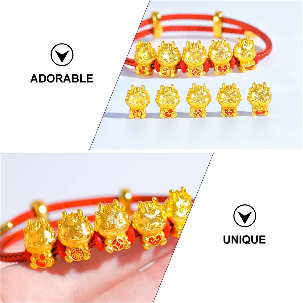 

1Set 2024 Year of The Dragon Zodiac Charms Copper DIY Jewelry Making Supplies for Bracelet Necklace Hair Tie Decor Dragon