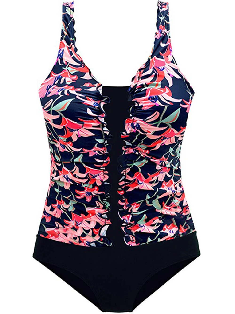 Bikini Floral One Piece Swimsuit 2026 New Swimwear Women Swimsuit Tummy Bathing Suit Beachwear Monokini Female Swimming Suits