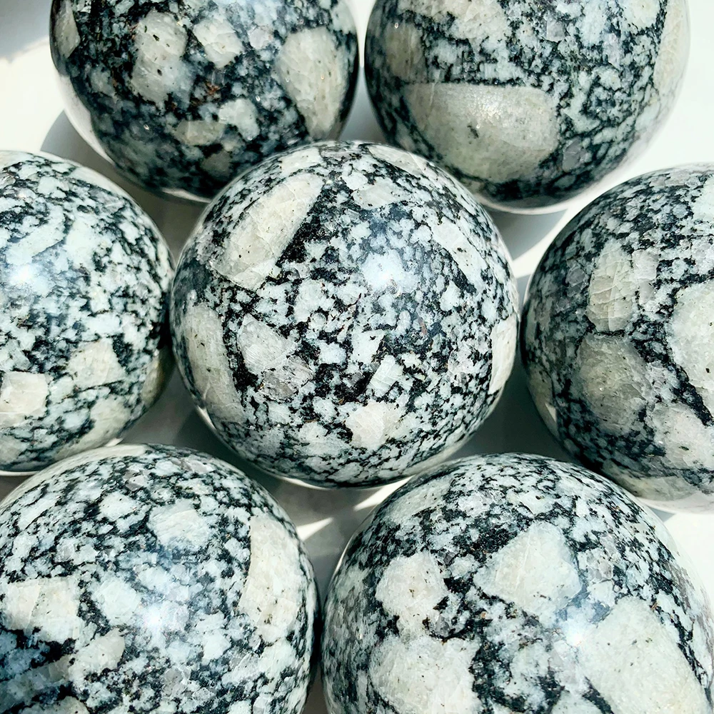 Natural Agate Flower Sphere with Taiji Pattern Yin Yang Ball Feng Shui Polished Crystal Orb Healing Meditation Decor