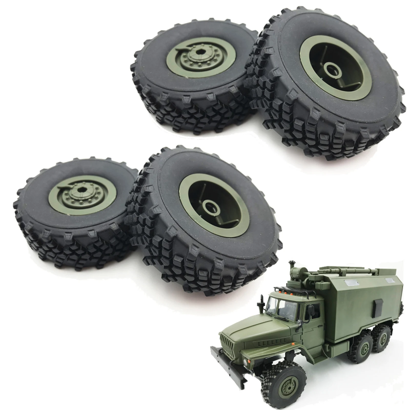 2 زوج 1/16 RC سيارة شاحنة المطاط عجلة الإطارات الإطارات استبدال ل WPL B-36 B36 B36K RC سيارة المسار عجلات الإطارات RC سيارة تعديل أجزاء #5