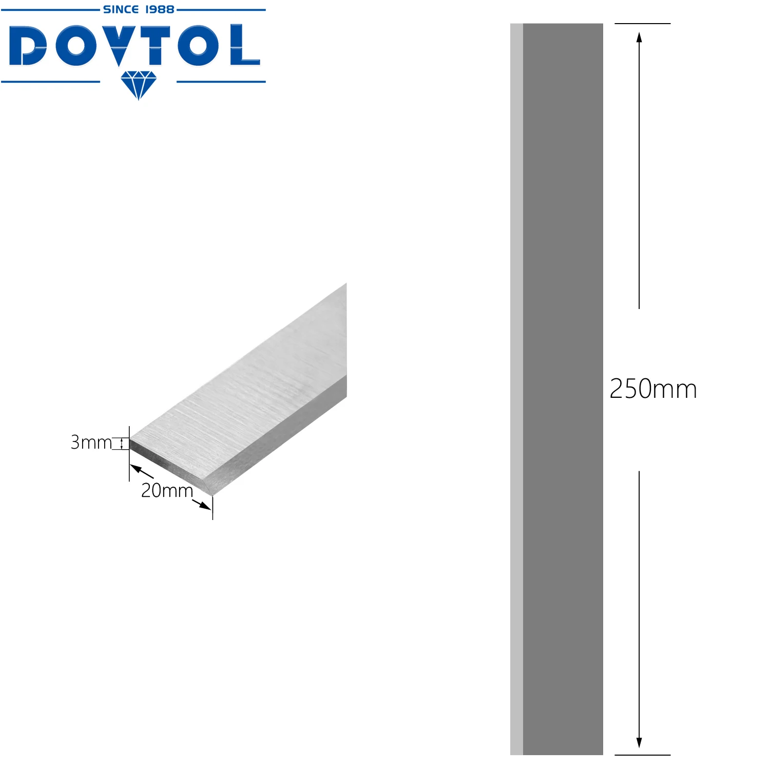 Hssプレーナーブレード、プレーナー用、工業用およびジョイナーの交換、ナイフまたはすべての厚さ250mm、250x20x3mm、3個