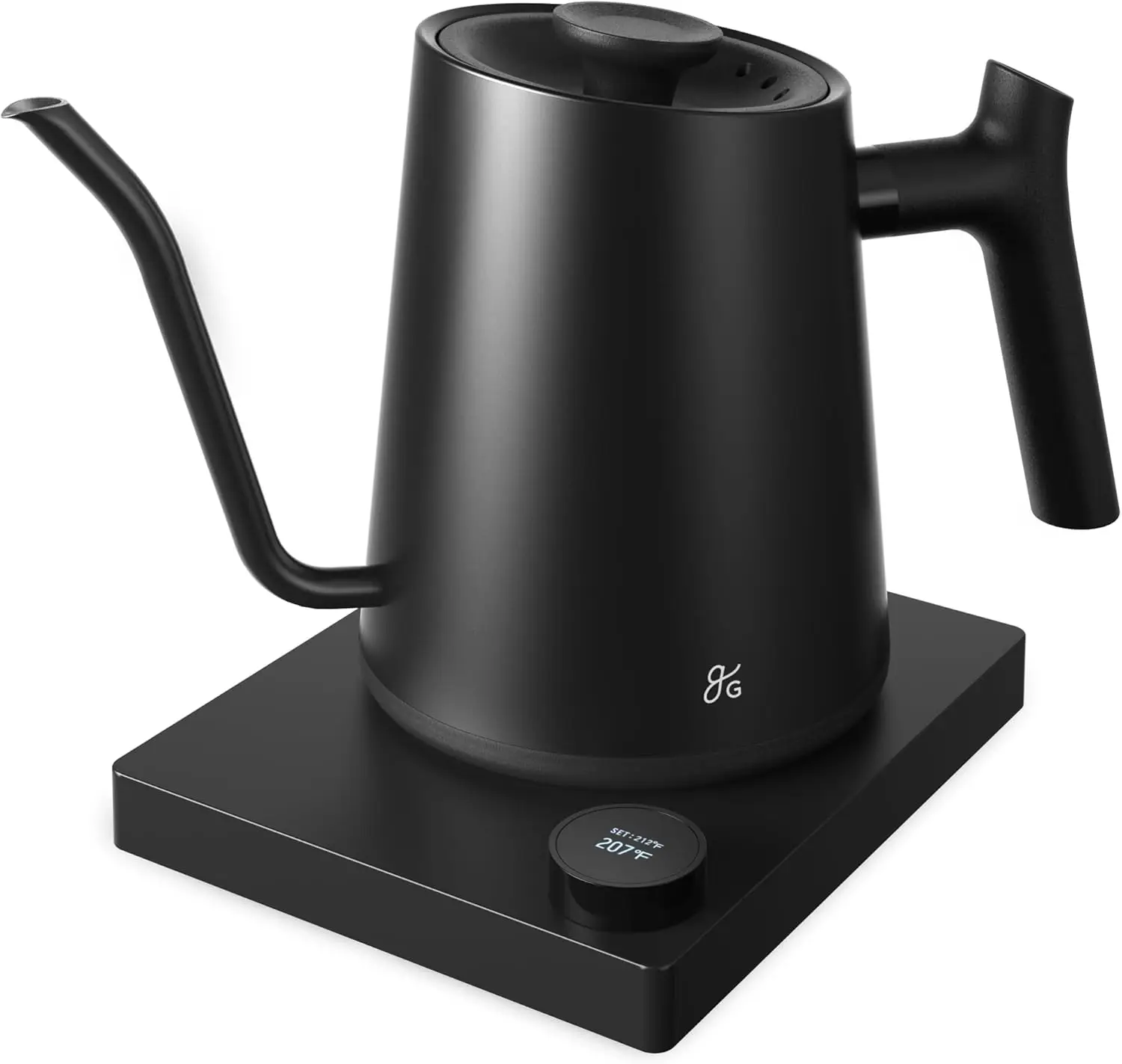

Electric Gooseneck Kettle, 1200W Stainless Steel with Temperature Control, Fast Boil for Coffee and Tea, 1L Black