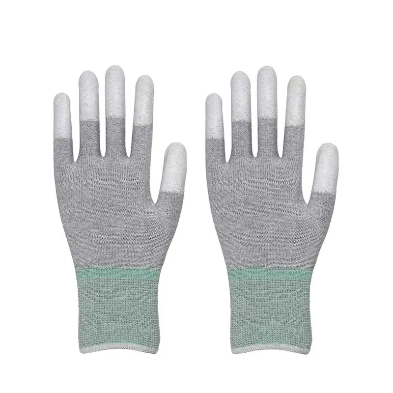 10 Pair ESD gloves /Carbon Fiber Pu Top Fit Esd Anti-static Cleanroom Polyester Nylon Working Gloves