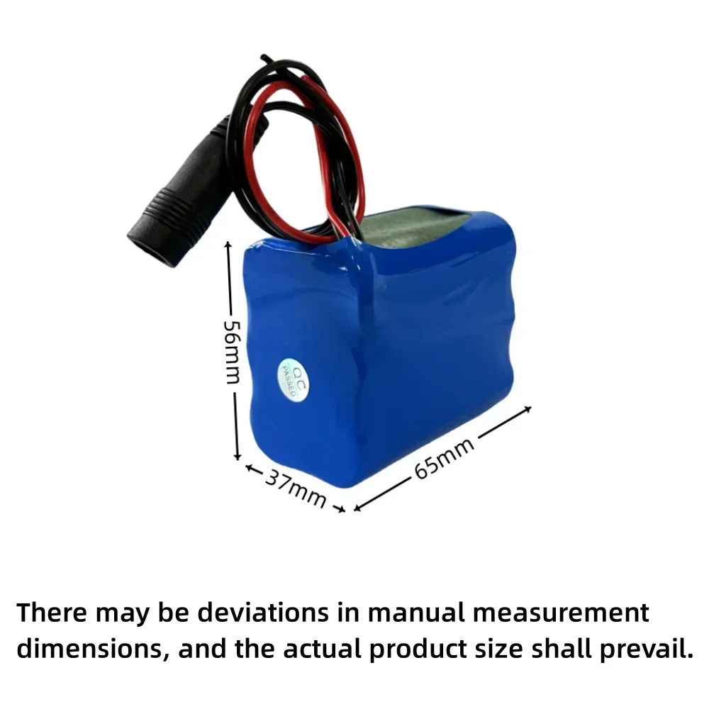 12V 6800mAh 18650 Rechargeable 3S2P Battery Pack  Suitable for Projector, Speaker, And Wireless Monitoring Battery Replacement