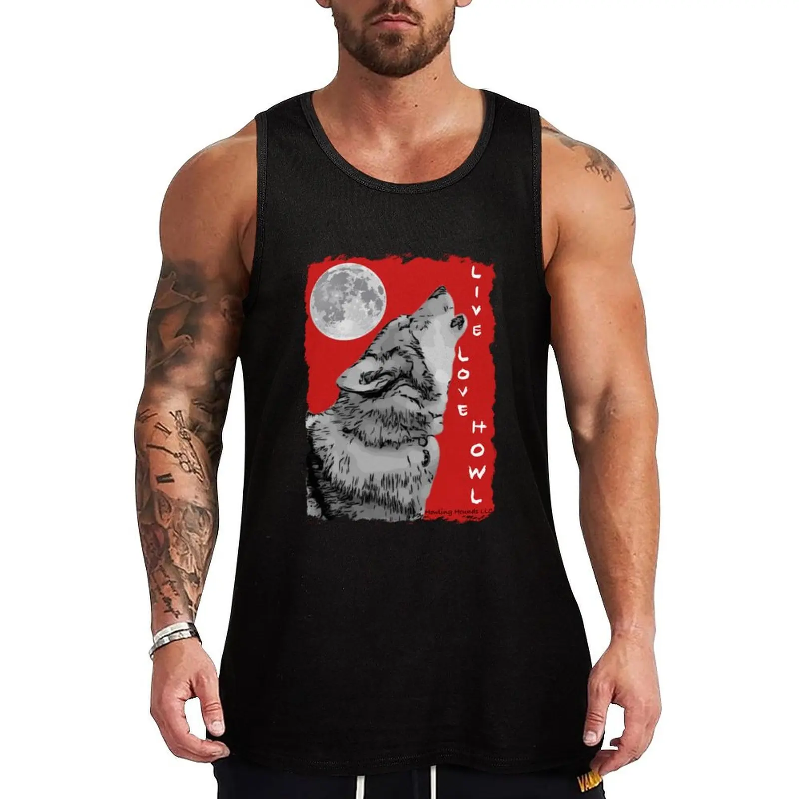 Live love howl Frazier Tank Top, camiseta sin mangas para construcción y trabajo