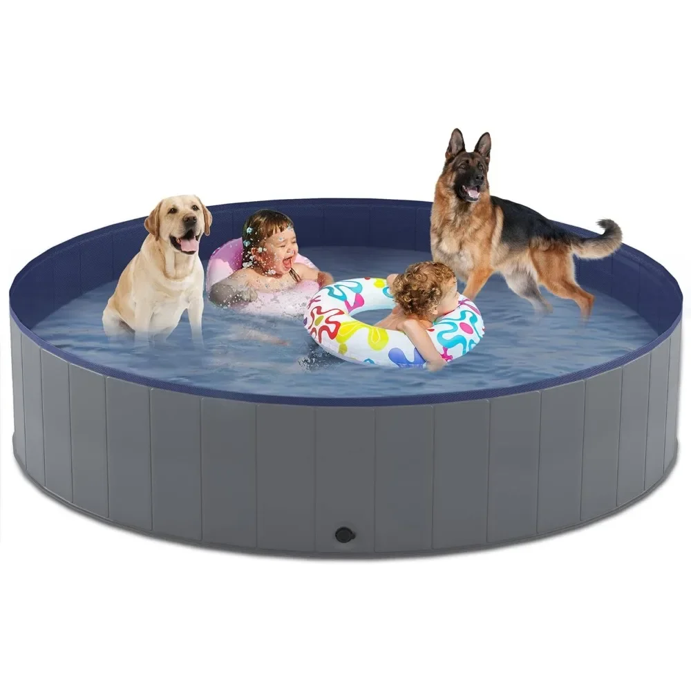 

Foldable Dog Swimming Pool, Collapsible Hard Plastic, Portable Bath Tub for Pets Dogs and Cats, Pet Wading Pool