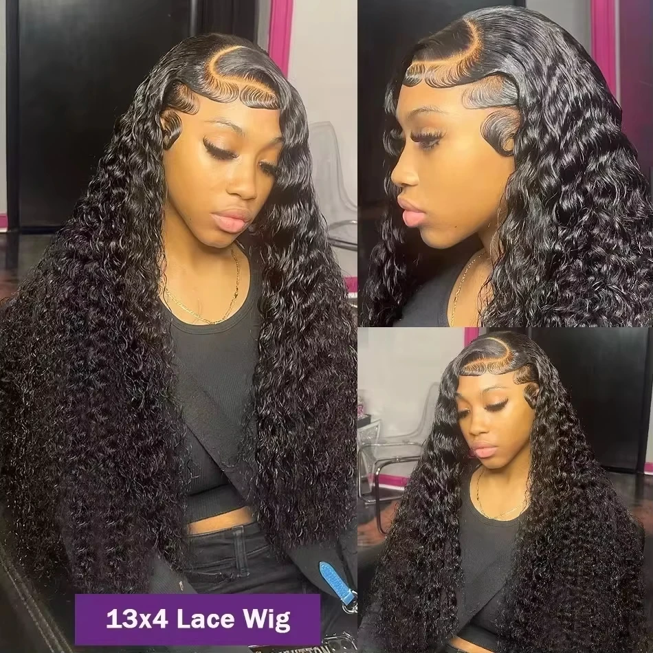 360 Water Wave Human Hair Wigs 38 40 Inch 13X6 Hd Full Lace Frontal Wig 13X4 Curly Lace Front Human Hair 5X5 Hd Lace Closure Wig