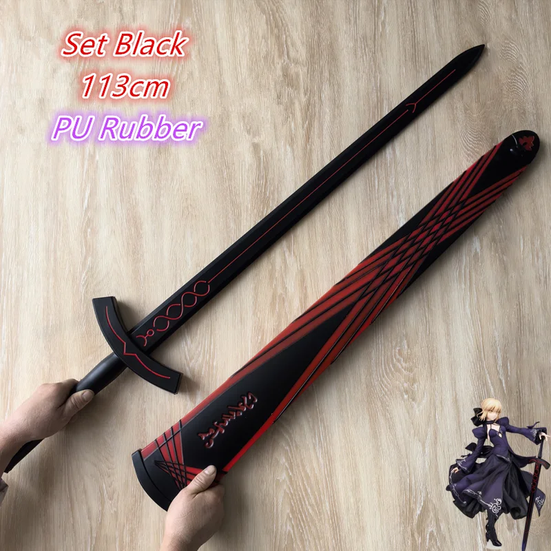 1:1 Cosplay Black Holy Sword set Saber Sword Fate Stay Night Sword big Prop Model Gift Rubber Unsharpened Home Decor Toys
