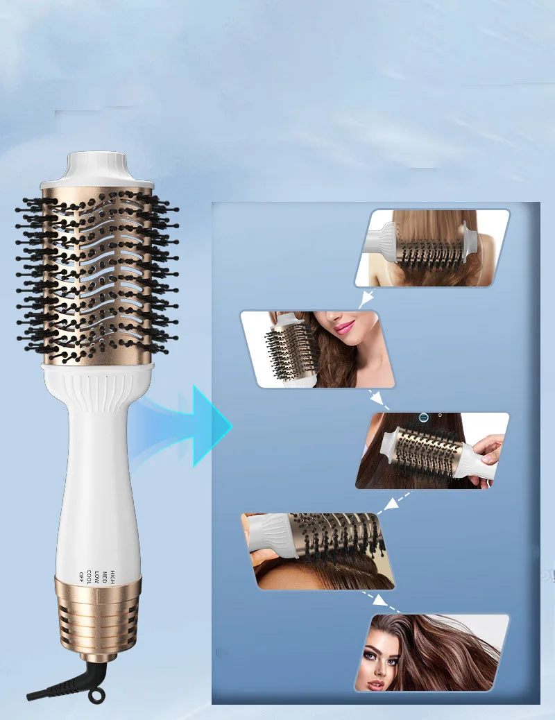 aero prostownica 4 in 1 New Hair Dryer Comb Hot Air Brush For Hair Rollers Blow Dryer Hair Straightening Brush Curling Iron