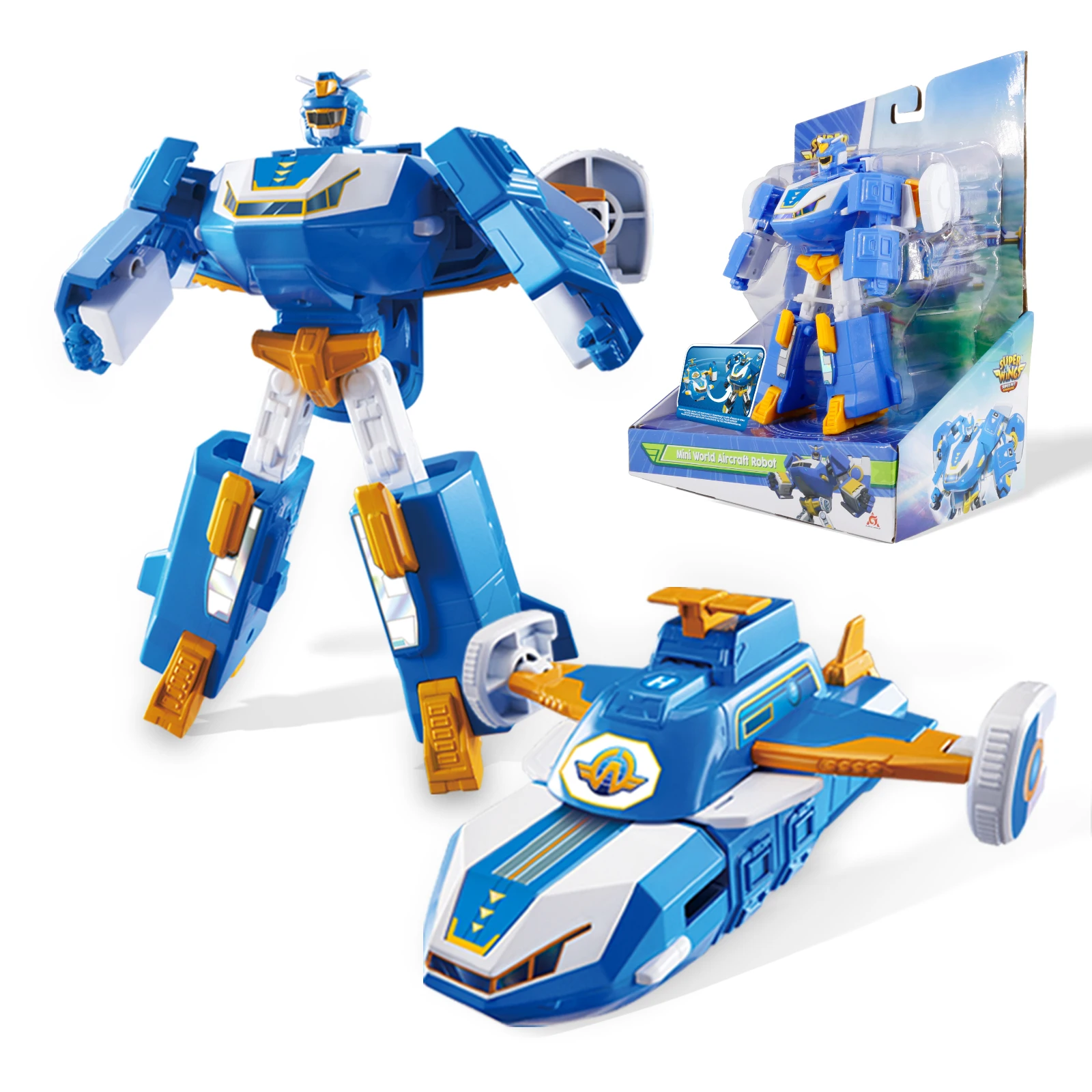

Super Wings Mini World Aircraft Robot 6 Inch 11 Steps to Transform from Aircraft into Robot Action Figures Anime Kid Toy Gift