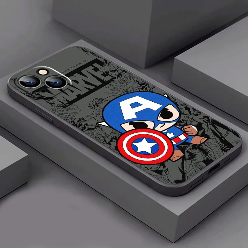 Marvel Logo Spiderman Voor Iphone 15 14 7 8 Plus 13 12 11 Pro Xs Xr Xs Max 13 12 Mini Telefoonhoesje Vloeibare Siliconen Hoes Carcasa