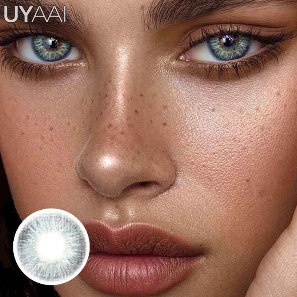 UYAAI Natürliche farbige Schüler für Augen, 1 Paar schwarze Gläser, kosmetische braune Schönheitsgläser, blauer Augenkontakt, grün, y2k-Farbkon – Detail 9