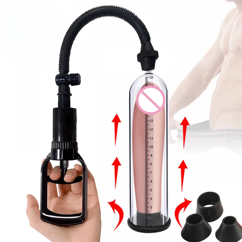 Graduated Male Penis Pump Penis Enlarger Enhancement Erection SexToy for Man Vacuum Pump Big Dick Trainer Lasting Masturbator