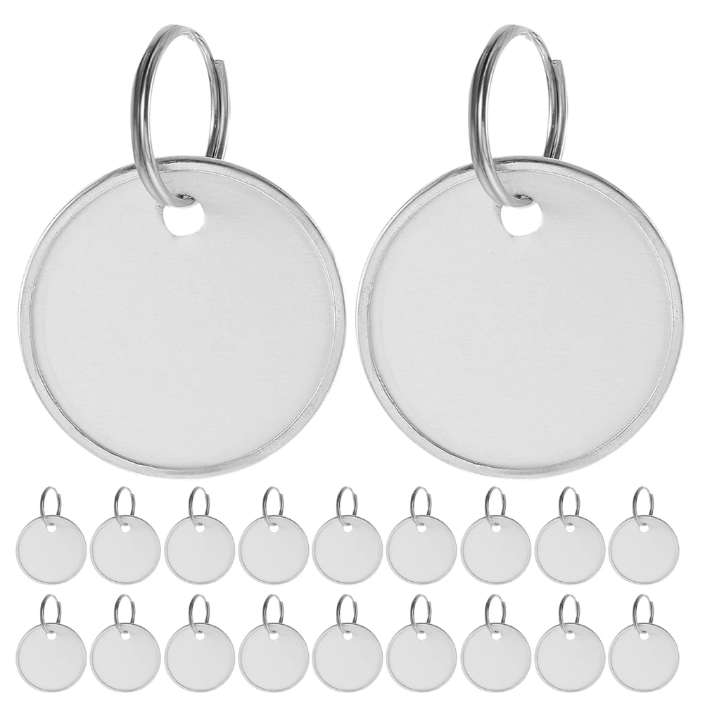 80pcs Metal Key Bulk Blank Round Keychain With Rings Multifunction Label For Diy Home Office Car Keys Identification Labeling