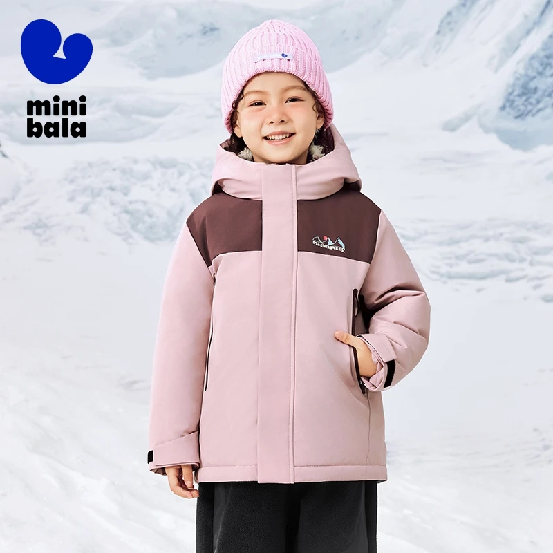 Mini Bala Down Outerwear for Boys and Girls 2024 New Winter Styles with Three-Proof Feature Heat-Generating Thick Down Jacket