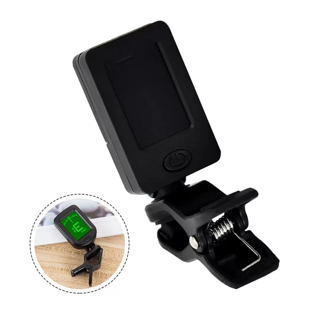 Eletrônico Clip-on Digital Guitar Tuner, Display LCD para violino, baixo, cavaquinho, bem temperado, universal, giratório de 360 graus