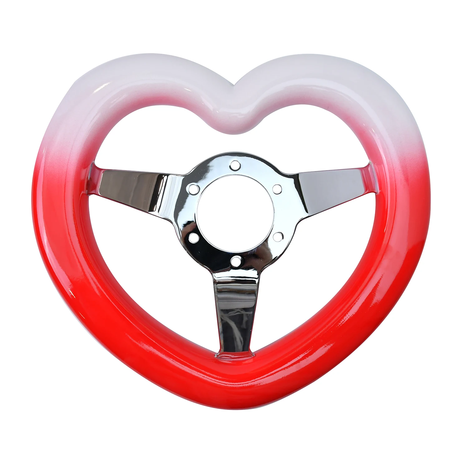 TIYPEOR Volante per auto universale a forma di cuore da 320 mm, profondità 40 mm, con staffa senza fori