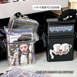 Caixa de armazenamento de cartões fotográficos kpop idol caixas de suporte de cartão de foto kawaii álbum caso recipiente portátil caixa de armazenamento de manga de cartão