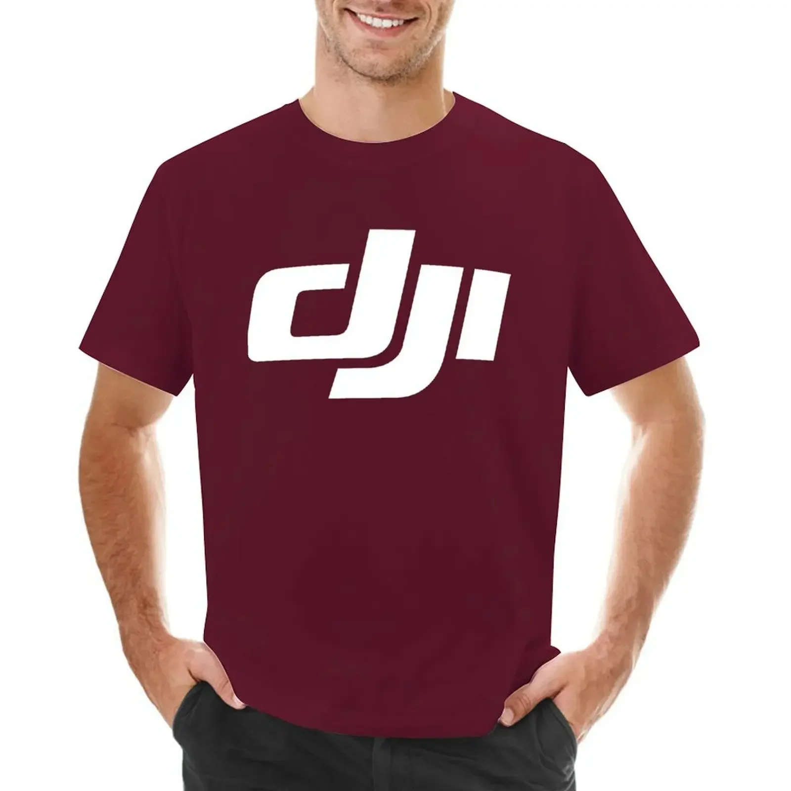 DJI Logo For Fans T-Shirts Customizeds Hippie Clothes Boys Animal Print Blouse Mens Big And Tall T Shirts Heavyweight Hot Sale view 2