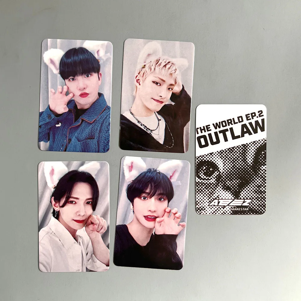 8Pcs/Set KPOP ATEEZ THE WORLD EP.2 OUTLAW Makestar Card Photocards San Wooyoung Jongho Selfie Lomo Cards Fans Collection Gifts