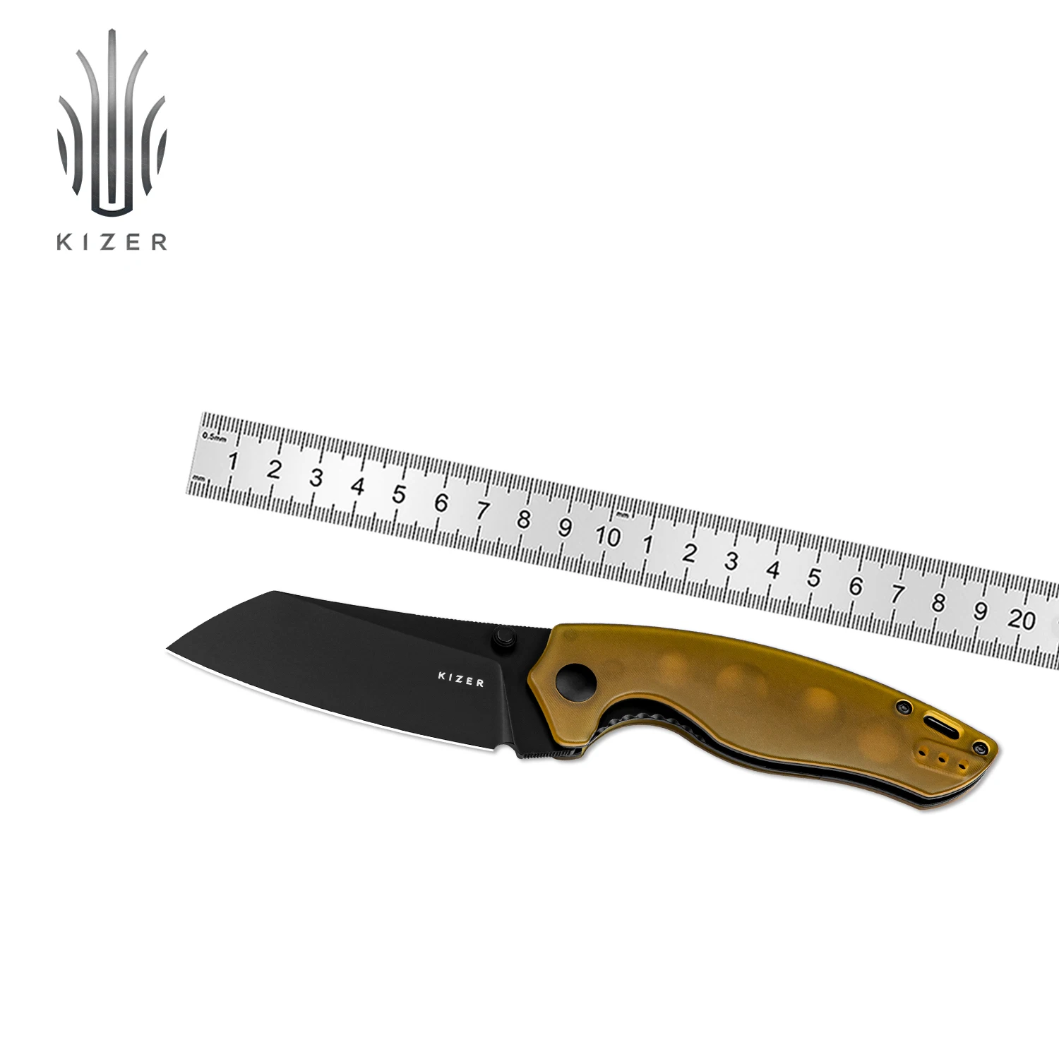 Kizer Pocket Knife V4593C6 Towser K 2023 New Yellow Pei Handle with 154CM Steel Blade Folding EDC Knife for Men