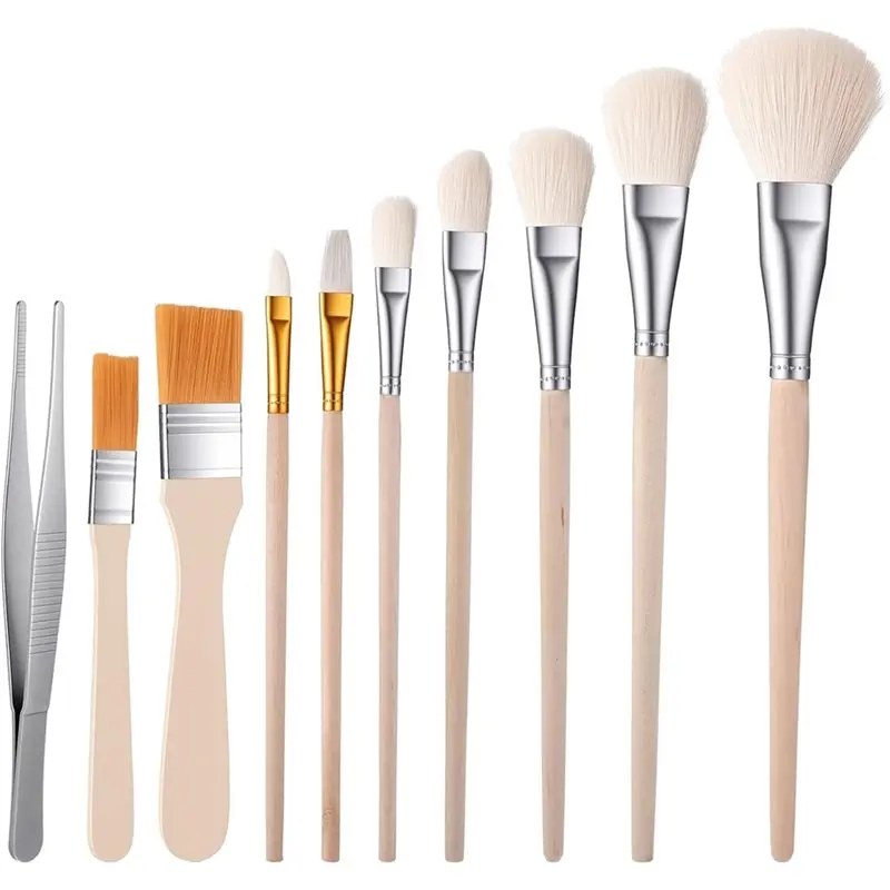 

FYBL-For Acrylic Gouache Paint Brushes Set- 9 PCS Gilding Brush, Versatile Blending Brushes With Tweezer Tool