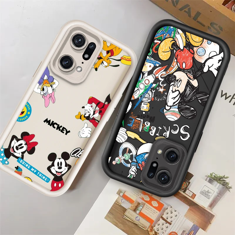 Disney The Mickey Mouse Family For OPPO Find X5 X3 A58 A57 A55 A53 A54 A92 A72 A74 A54 A74 A36 A76 A78 A94 Eye Ladder Back