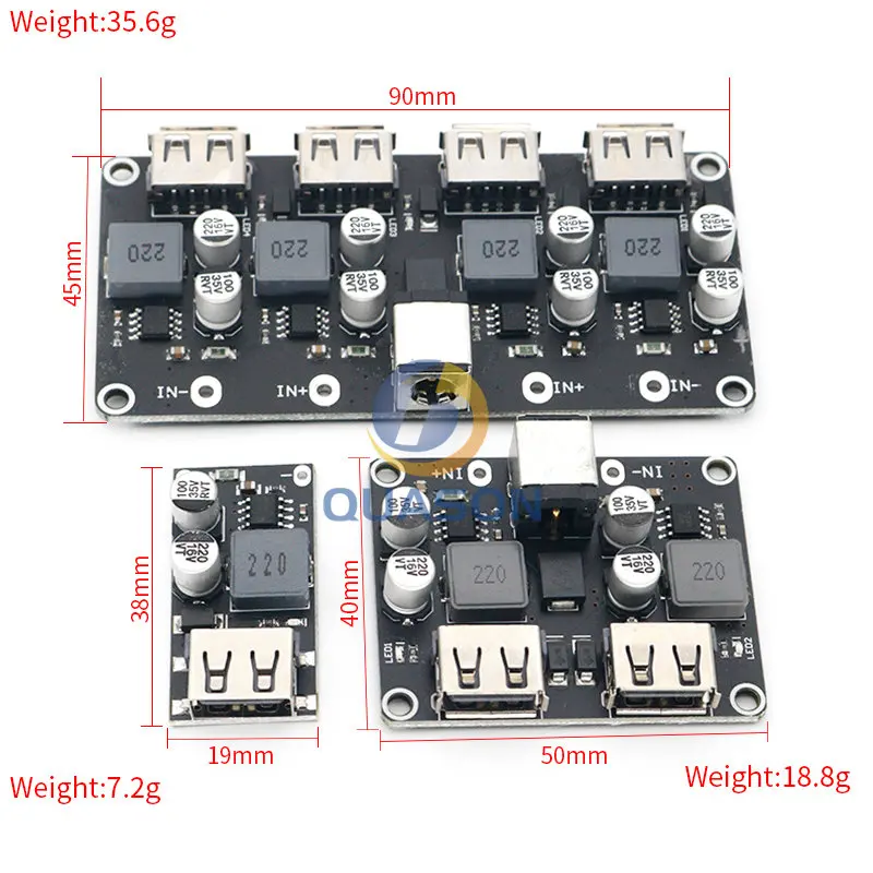 USB QC3.0 QC2.0 USB DC-DC Buck Converter Charging Step Down Module 6-32V 9V 12V 24V to Fast Quick Charger Circuit Board 5V