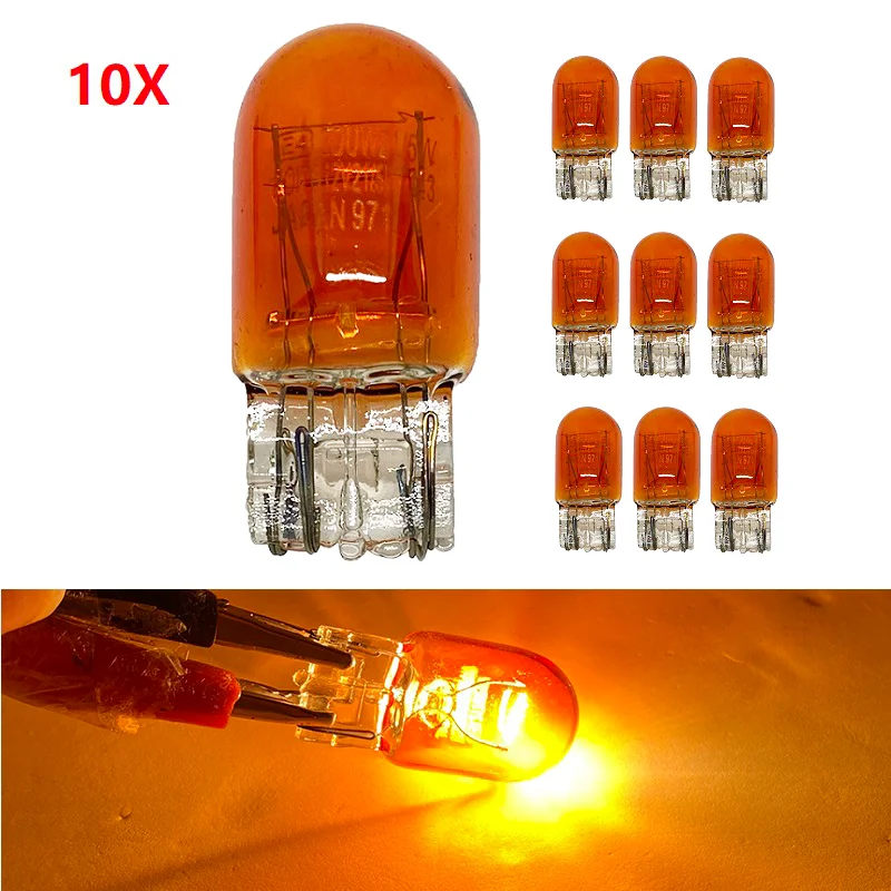 10x T20 7443 Signal Light W21/5W 7440 3800K Halogen Bulb Clear Amber Daytime Running Lights Turn Stop Brake Tail Bulb DRL Bulbs