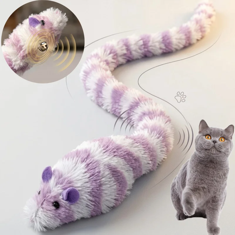 Brinquedo Interativo de Pelúcia para Gatos: Rato com Som, Imitação de Ratos, Resistente a Mordidas, Brinquedo para Gatinhos, Jogo de Autoentretenimento, Suprimentos para Gatos