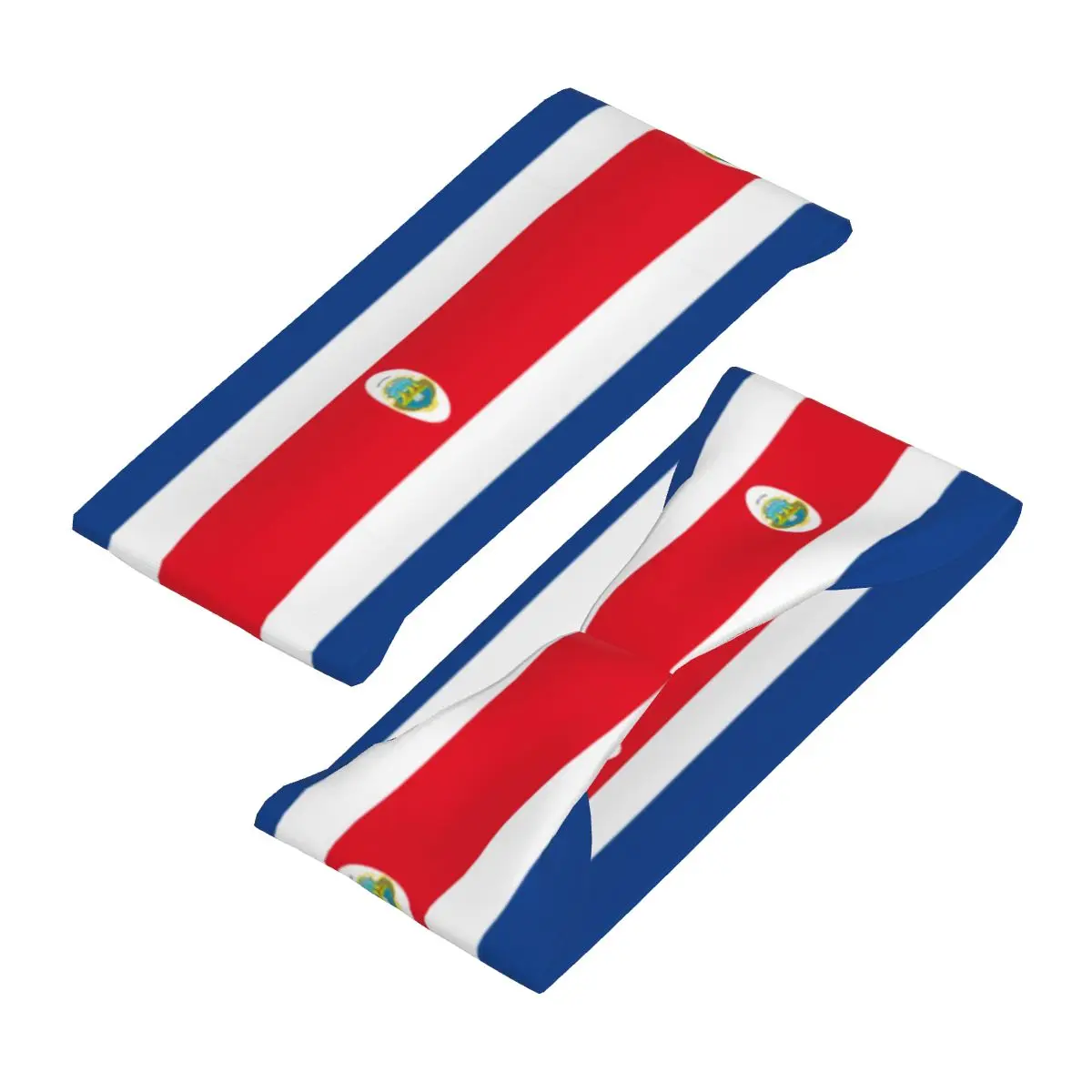 Custom Costa Rican Vlag Sport Hoofdbanden Voor Vrouwen Mannen Rekbare Vocht Wicking Gym Zweetband